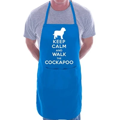 Image of Print4U Keep Calm Walk The Cockapoo Dog Lover BBQ Cooking Novelty Apron Blue