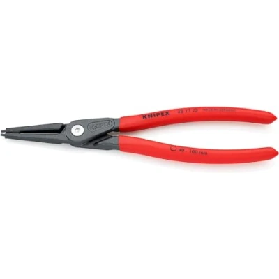 Image of Knipex Precision Circlip Pliers for internal circlips in bore holes grey atramentized, with non slip plastic coating 305 mm 48 21 J41