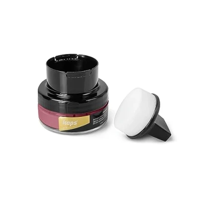 Image of Kaps Shoe Cream with Sponge Applicator, Intensive Leather Care and Nourishing, Delicate, 70 colours (160 pink)