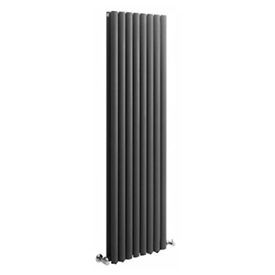 Image of Milano Aruba Anthracite Vertical Double Oval Panel Radiator 1780mm x 472mm