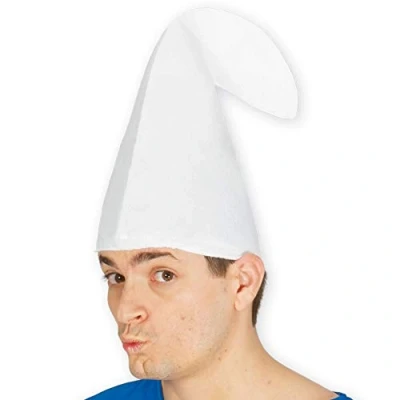 Image of JCHPRODUCTS White Gnome Dwarf Smurf Elf Hat One Size Fancy Dress Costume Accessory