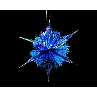 Image of Foil Garland Long Star Christmas Hanging Decoration Wall Ceiling Xmas Deco (Royal Blue)