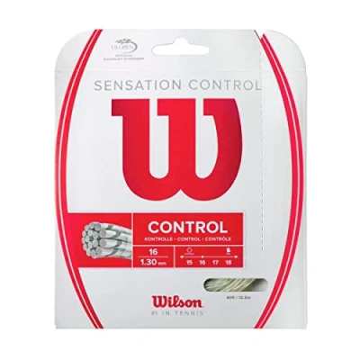 Image of Wilson Unisex Tennis Racket Sensation Control String Transparent Natural Size 16G, Control, 12.2 m UK