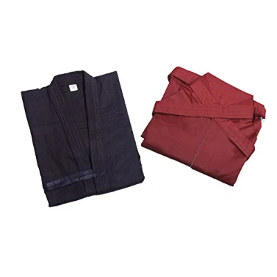 Image of G LIKE Mens Kendo/Aikido Keikogi Hakama Martial Arts Uniform (Darkblue&amp;Red, XS/160)