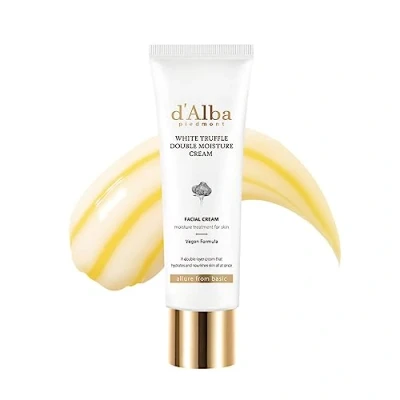 Image of d&#039;alba White Truffle Double Moisture Cream, Vegan Moisturizer, Nourishing and Firming Dual Formula in ONE tube, Korean skincare (60ml)