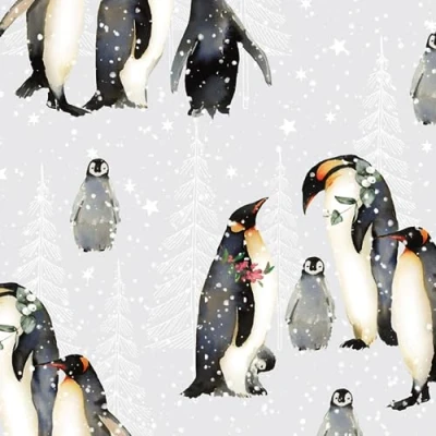 Image of Glick Four Sheets Christmas Tissue Paper, Penguins Paper for Presents (Four Sheets)