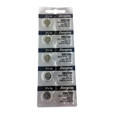 Image of Energizer 395/399 Silver Oxide 5 Batteries (SR927W/SR927SW)