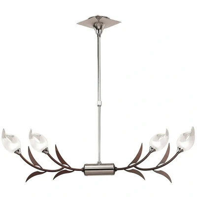 Image of Holland Telescopic Linear Pendant Line 4 Light G9, Polished Chrome, Wenge