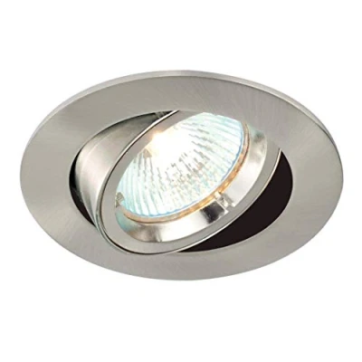 Image of Saxby Cast 50W Modern Decorative Tilt Satin Nickel Halogen GU10 Dimmable Adjustable Recessed Downlight