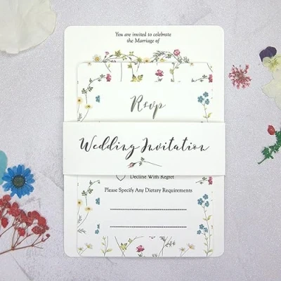 Image of Dotty about Paper Botanical Heart Invitation Bundle Wedding Invitations &amp; RSVPs Pack of 10 and RSVP Envelopes Included. Perfect for A Rustic Or Floral Themed (13 0010)