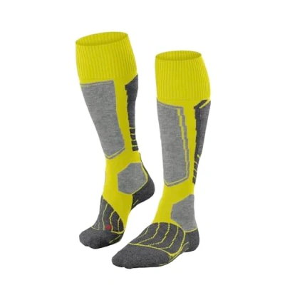 Image of FALKE Women&#039;s SK1 Comfort W KH Wool Silk Warm Thick 1 Pair Skiing Socks, Yellow (Sulfur 1084), 5.5 6.5