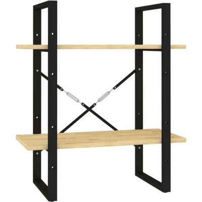 Image of vidaXL 2 Tier Book Cabinet 60x30x70 cm Solid Pine Wood