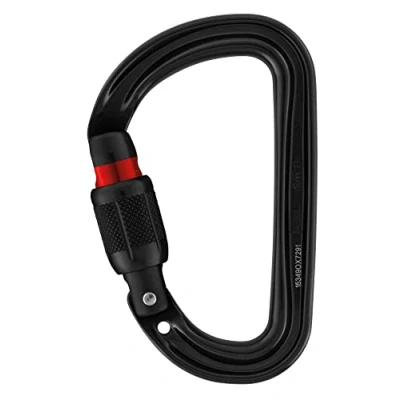 Image of Petzl M39A SLN NEW Sm&#039;D Ultra Light Asymmetrical Carabiner, Screw Lock, Black