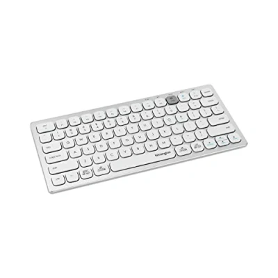 Image of Kensington Dual Wireless Compact Keyboard, Desktop Multi Device UK Computer Battery Powered Keyboard With Bluetooth Connectivity, White (K75504UK)