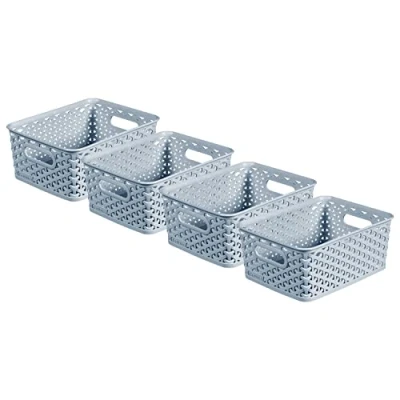 Image of Curver My Style Small Rectangular Storage Basket 4L Blue (Pack of 4)