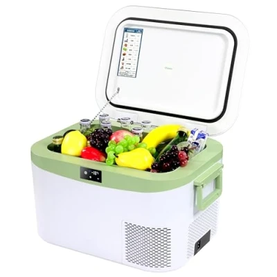 Image of BINGI Camping Fridge 11.3Quart(12.8L),Car Freezer Portable Refrigerator with 12V/24V DC and 100 240V AC For Campervan,Lorry,Boat,travel,Pinic Home Use, 18℃ to 15℃