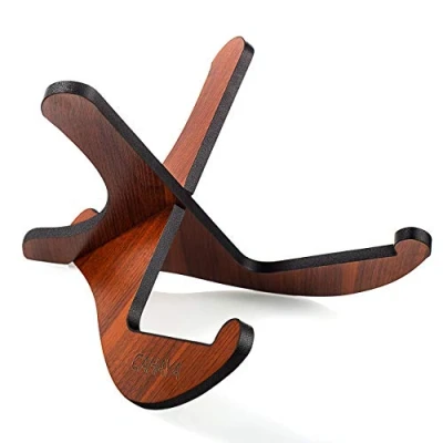 Image of CAHAYA CY0180 Wooden Guitar Stand Non Slip Musical Instrument Foldable for Acoustic Classical Guitars Bass