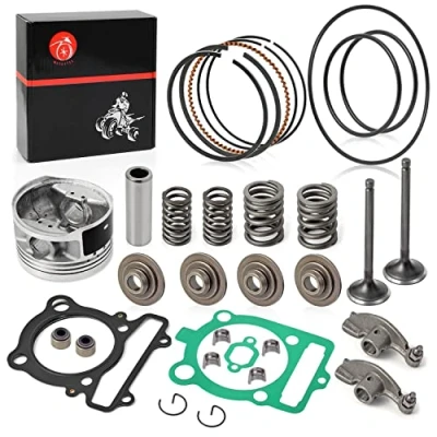 Image of Top End Repair kit Piston + Ring &amp; Rocker Arm Intake Exhaust Valve Seal Spring Gasket For YAMAHA 350 Warrior Raptor Grizzly Big Bear Wolverine Bruin