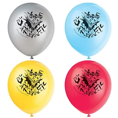 Image of Unique Party 49915 12&quot; Latex Batman Balloons, Pack of 8