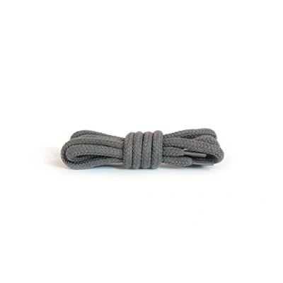 Image of Kaps Round Thick Laces, 5 6mm diameter, durable 100% cotton shoe laces for casual footwear, made in Europe, 1 pair, many colours and lengths (120 cm 47 inch 6 to 8 eyelet pairs / 84 dark gray)