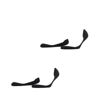 Image of ESPRIT Women&#039;s Solid Low 2 Pack W IN Cotton No Show Plain Pairs Liner Socks, Black (Black 3000), 2.5 5