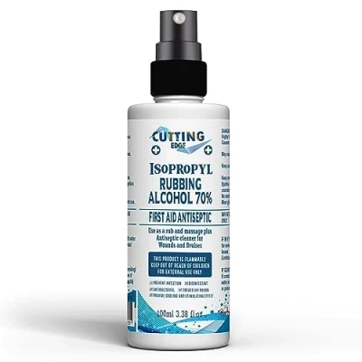 Image of Cutting Edge Isopropyl 70% IPA Rubbing Alcohol First Aid Antiseptic Cleanser &amp; Cleaning (100ML WITH SPRAY)