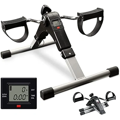 Image of Triclicks Pedal Exerciser Foldable, Mini Exercise Bike with Digital Display for Legs and Arms Cycling Portable Fitness Rehabilitation Training Suitable Indoor Outdoor