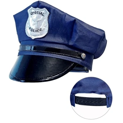 Image of Widmann 03327 Police Officer Hat for Children, Adjustable Size, Theme Party, Carnival