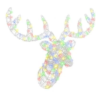 Image of vidaXL Reindeer Head Colourful 60 cm Acrylic