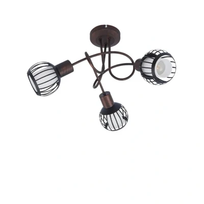 Image of Lindby Solm ceiling light, rust, iron, 3 bulb