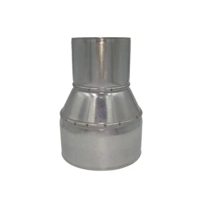 Image of Galvanized Metal Reducer Ducting Pipe Steel Connector Adaptor Chimney Flue Liner (d 80mm / x 125mm)