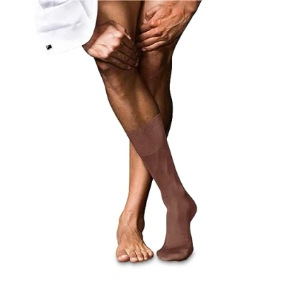 Image of FALKE Men&#039;s No. 9 M SO Cotton Plain 1 Pair Socks, Brown (Brandy 5167), 5.5 6.5