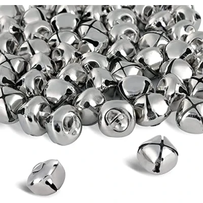 Image of Jingle Bells, 40 Pcs 25mm Metal Craft Bells for DIY Festival Home Christmas Decor (Silver)
