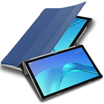 Image of Cadorabo Tablet Case works with Huawei MediaPad M5 / PRO (10.8&quot; Zoll) in JERSEY DARK BLUE Ultra Thin Book Style Protection Cover made of Faux Leather Auto Wake Up Stand Function