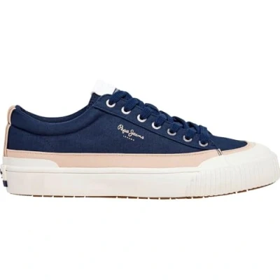 Image of Pepe Jeans BEN WASH Trainers, Men&#039;s, Size: 7, Navy Leather and textile