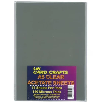Image of 15 X A5 Acetate Sheets Transparent Clear OHP, Craft, Office