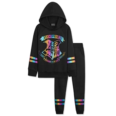 Image of Harry Potter Girls Tracksuit, Hoodie and Tracksuit Bottoms (9 10 Years, Black)