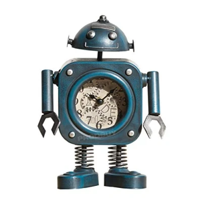 Image of ProdBuy Home Friendly Metal Robot Mantel Table Desk Clock