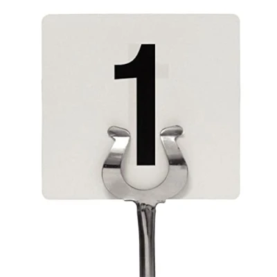 Image of Olympia Plastic Table Number Insert Cards 1 25, Black &amp; White, Dual Sided Cards, Size: 95(H) x 105(W)mm, For Use With Stands, GC086