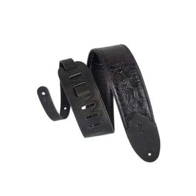 Image of Levy&#039;s Leathers 3&quot; Wide Garment Leather Guitar Strap with Rose Embossing (M4WP 007)