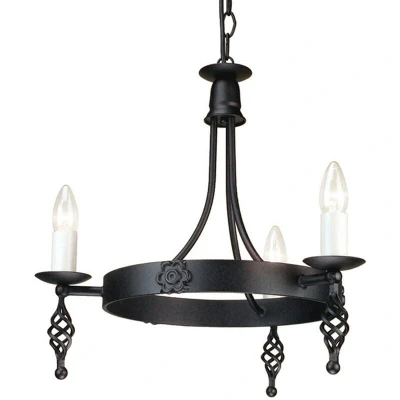 Image of Belfry Chandelier 3 Light Black Finish, E14