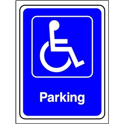 Image of Disabled parking safety sign 3mm Aluminium 300mm x 200mm Case (Pack of 5)