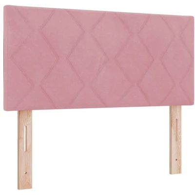 Image of vidaXL LED Headboard Diamond Blocks Design Pink 90 cm Velvet