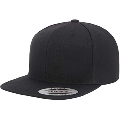 Image of Flexfit Premium Snapback Cap Hat, Black, One Size