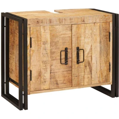 Image of Vidaxl Bathroom Sink Cabinet 71 x 33 58 cm Solid Mango wood, Iron