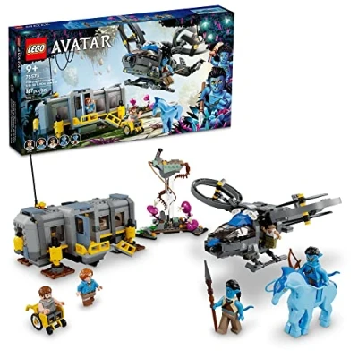 Image of LEGO Avatar Floating Mountains Site 26 &amp; RDA Samson 75573 Building Set Helicopter Toy Featuring 5 Minifigures and Direhorse Animal Figure, Movie Inspired Set, Gift Idea for Kids Ages 9+