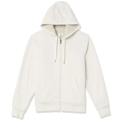 Image of Amazon Essentials Men&#039;s Sherpa Lined Full Zip Fleece Hoodie, Off White, M
