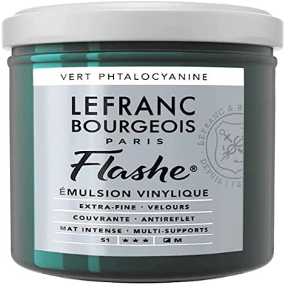 Image of Lefranc Bourgeois Acrylic Vinyl Emulsion, Phthalocyanine Green, 125ml Tube Vinylfarbe