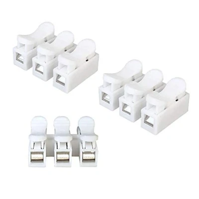Image of Aiqeer 60 Pcs CH3 Spring Wire Connectors, Electrical Cable Clamp Terminal Block Connector, Quick Connector