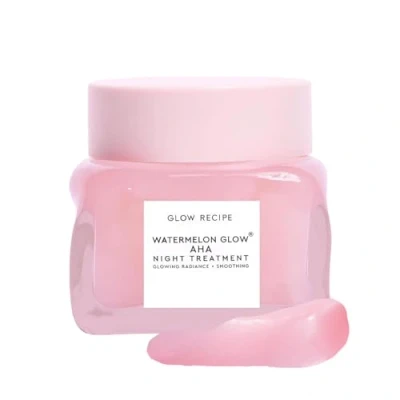 Image of Glow Recipe Watermelon Sleeping Mask Exfoliating, Anti Aging + Brightening Overnight Face with AHA, Hyaluronic Acid Pumpkin Seed Extract for Sensitive Skin Hydrating (80ml/2.7oz)